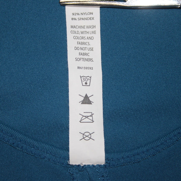Glyder Active Wear Top Sz L Blue Racerback Eyelet Back Nylon Spandex AW Top