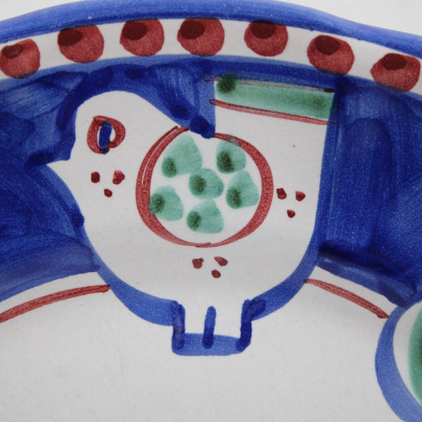 Solimene Blue White Green "Chicken" Pollame Dishwasher Safe 10" Dinner Plate