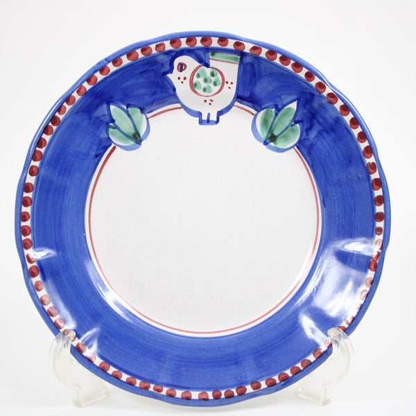 Solimene Blue White Green "Chicken" Pollame Dishwasher Safe 10" Dinner Plate