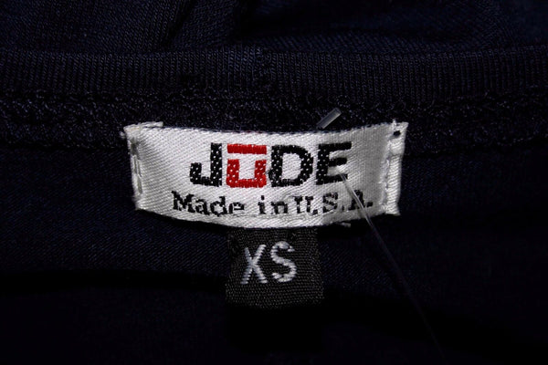 Jude NEW $105 Sz XS Navy Front Zipper Rayon Spandex Jersey Top