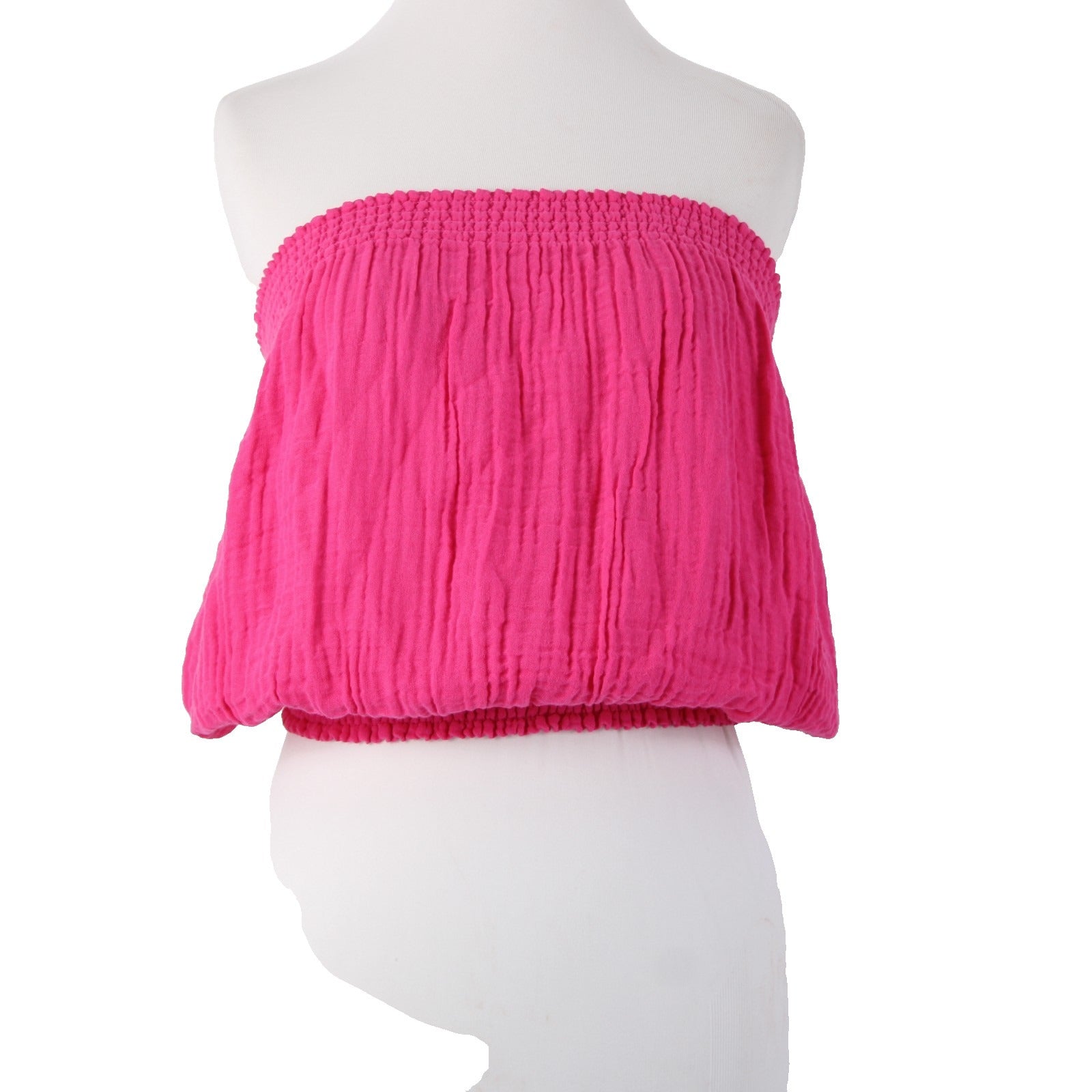 Michael Stars Top NEW $98 Simone Sz XL Magenta Pink Double Gauze Cotton Tube Top