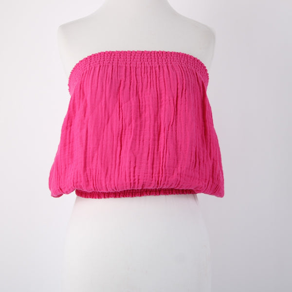 Michael Stars Top NEW $98 Simone Sz XL Magenta Pink Double Gauze Cotton Tube Top