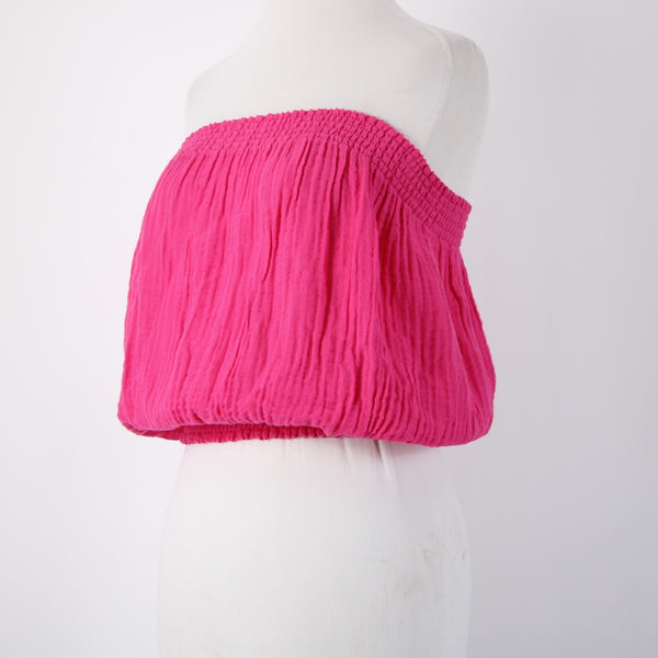 Michael Stars Top NEW $98 Simone Sz XL Magenta Pink Double Gauze Cotton Tube Top