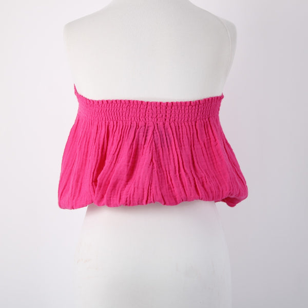 Michael Stars Top NEW $98 Simone Sz XL Magenta Pink Double Gauze Cotton Tube Top