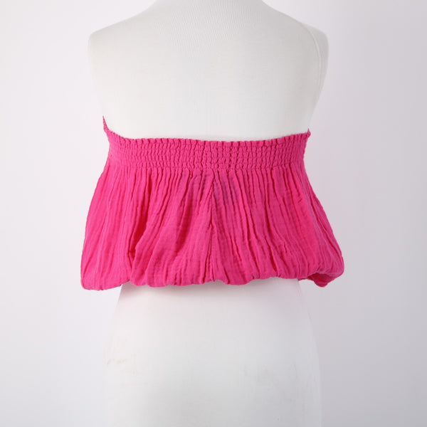 Michael Stars Top NEW $98 Simone Sz XL Magenta Pink Double Gauze Cotton Tube Top