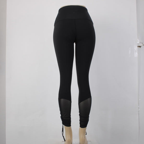 Lululemon AW Pant Sz 6 x 30 Black Mesh Ruch Pull On Nylon Lycra Elastane AW Pant