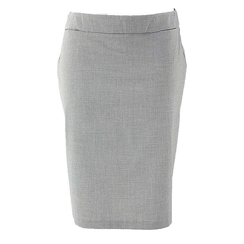 New York & Co. Sz 10 Gray White Pinstripe Poly Rayon Spandex Straight Skirt