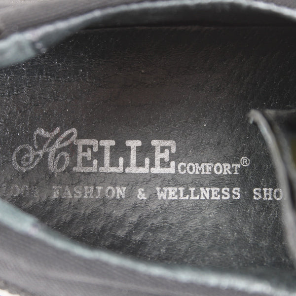 Helle Comfort Shoes Sz 36 Black Croc Embossed Rhinestones Patent Leather Fabric