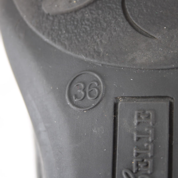 Helle Comfort Shoes Sz 36 Black Croc Embossed Rhinestones Patent Leather Fabric
