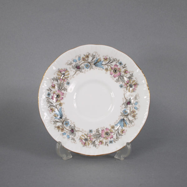 Paragon Teacup With Saucer Meadow Vale LL White Pink Floral Teacup With Saucer