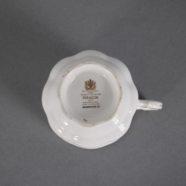 Paragon Teacup With Saucer Meadow Vale LL White Pink Floral Teacup With Saucer