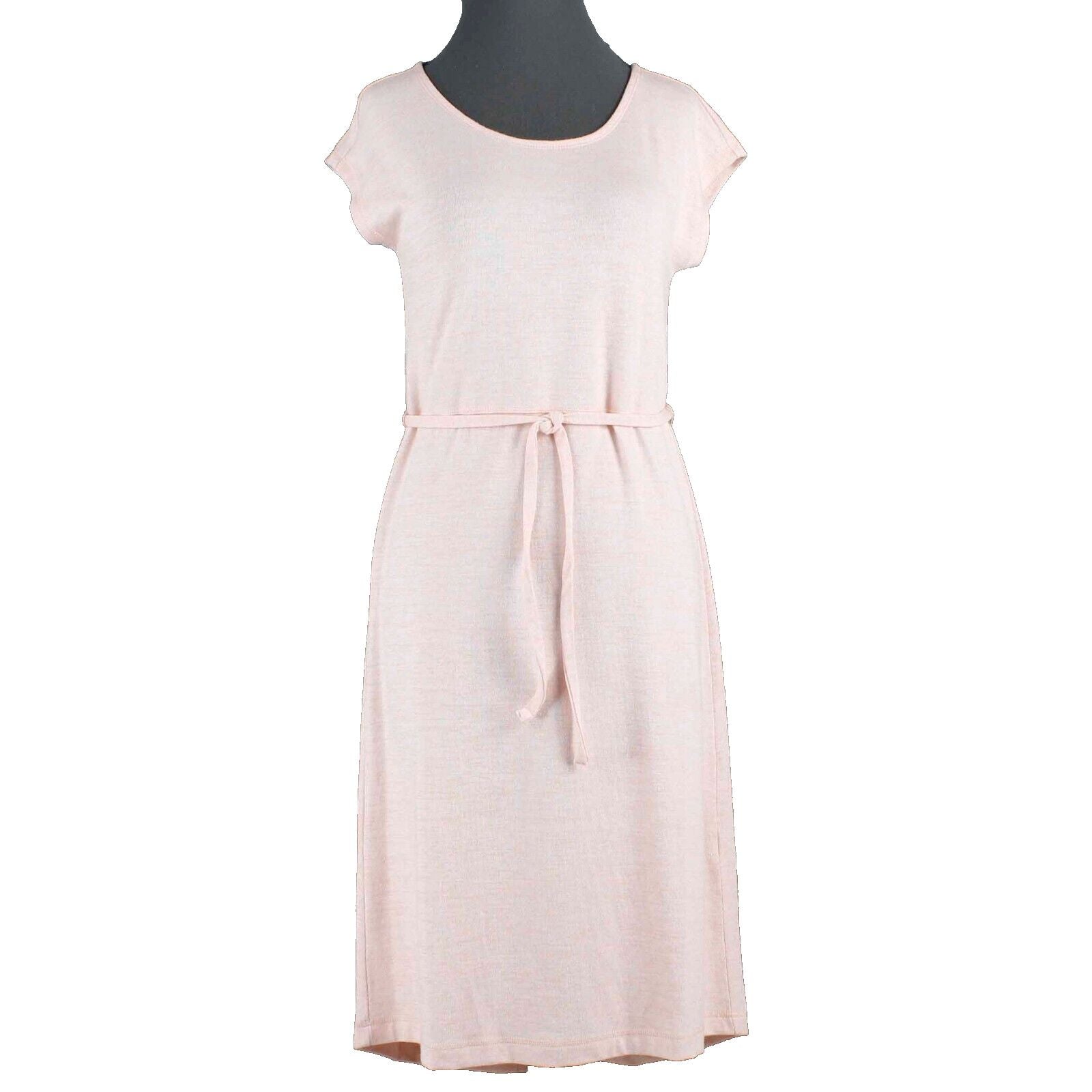 Talbots NEW $80 Sz P Peach Hi Lo 2Pc Belted Open Back Rayon Blend Knit Dress