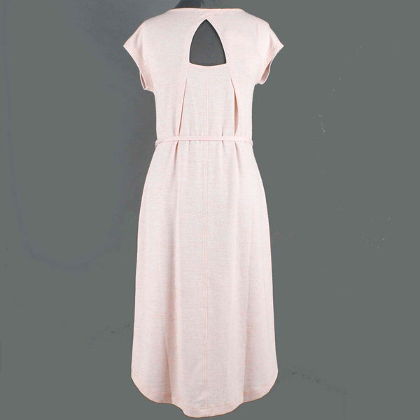 Talbots NEW $80 Sz P Peach Hi Lo 2Pc Belted Open Back Rayon Blend Knit Dress