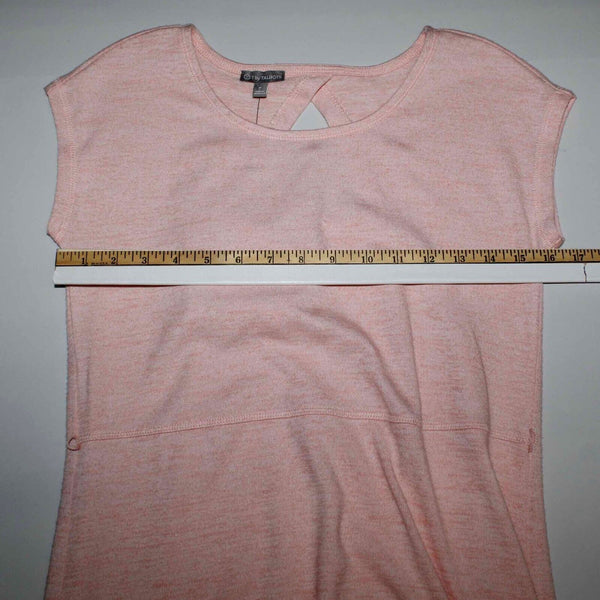 Talbots NEW $80 Sz P Peach Hi Lo 2Pc Belted Open Back Rayon Blend Knit Dress