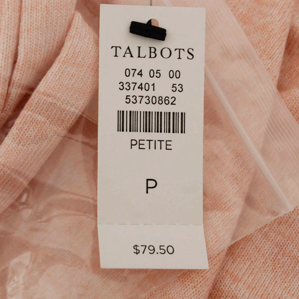 Talbots NEW $80 Sz P Peach Hi Lo 2Pc Belted Open Back Rayon Blend Knit Dress