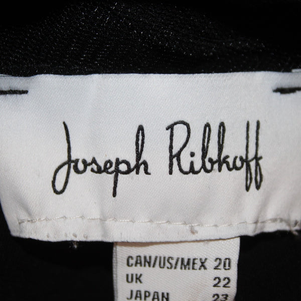 Joseph Ribkoff Top Sz 20 Black Collared Mesh Ribbed Polyester Spandex Top