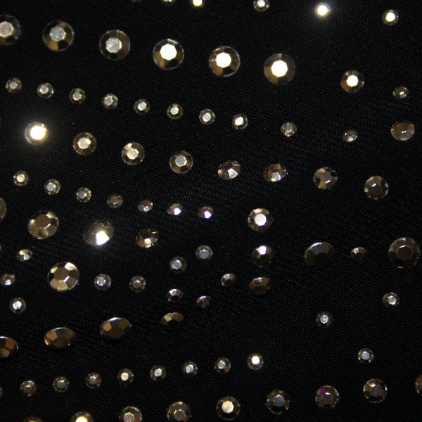 Joseph Ribkoff Dress Sz 16 Black Silver Studded Layered Body Con Poly Dress