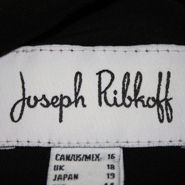 Joseph Ribkoff Dress Sz 16 Black Silver Studded Layered Body Con Poly Dress