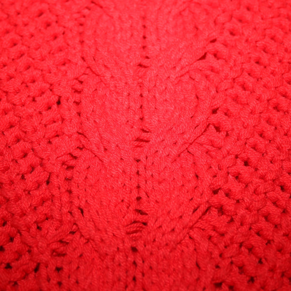 Kensie Sz M Red Open Knit Cowl Neck Long Sleeve Cotton Acrylic Sweater