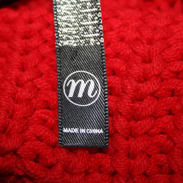 Kensie Sz M Red Open Knit Cowl Neck Long Sleeve Cotton Acrylic Sweater