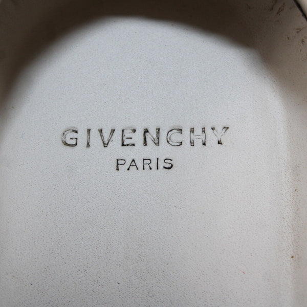 Givenchy DN1128 Sz 38 White Black Logo Slip On Leather Rubber Flats Shoes