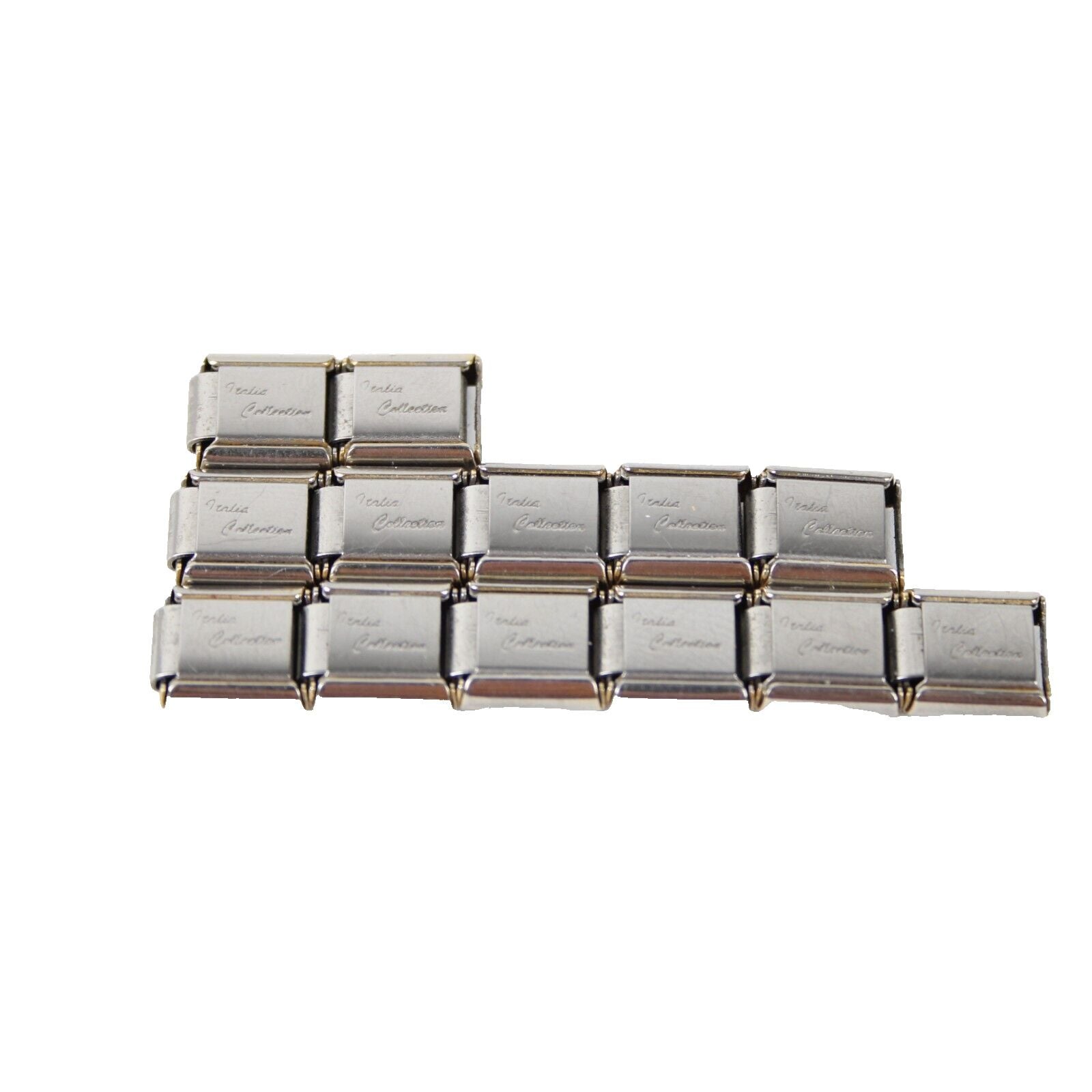 Italia Collection Stainless Steel Stretch Chain Link Italian Charm 13 Links