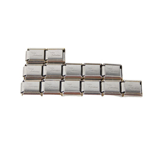 Italia Collection Stainless Steel Stretch Chain Link Italian Charm 13 Links