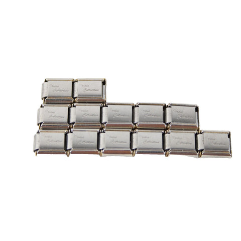 Italia Collection Stainless Steel Stretch Chain Link Italian Charm 13 Links
