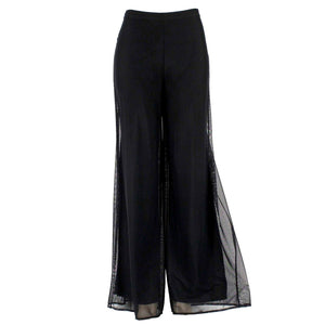 Tadashi Sz M x 33 Black Sheer Lined Elastic Waist Nylon Blnd Poly Knit Pant