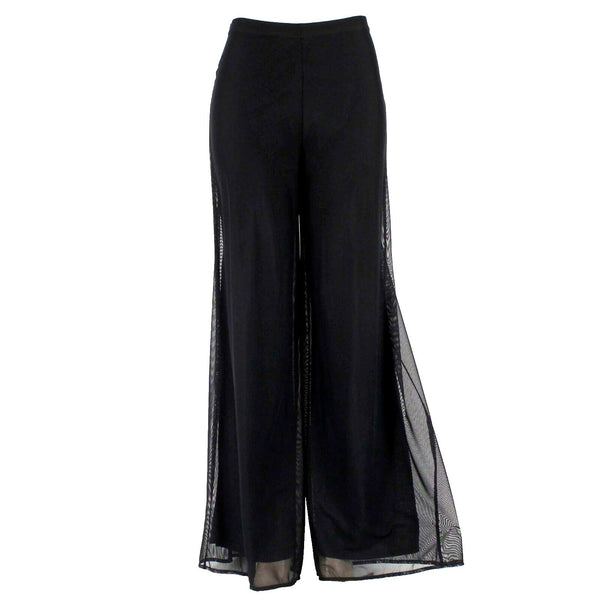 Tadashi Sz M x 33 Black Sheer Lined Elastic Waist Nylon Blnd Poly Knit Pant
