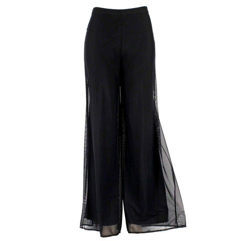 Tadashi Sz M x 33 Black Sheer Lined Elastic Waist Nylon Blnd Poly Knit Pant