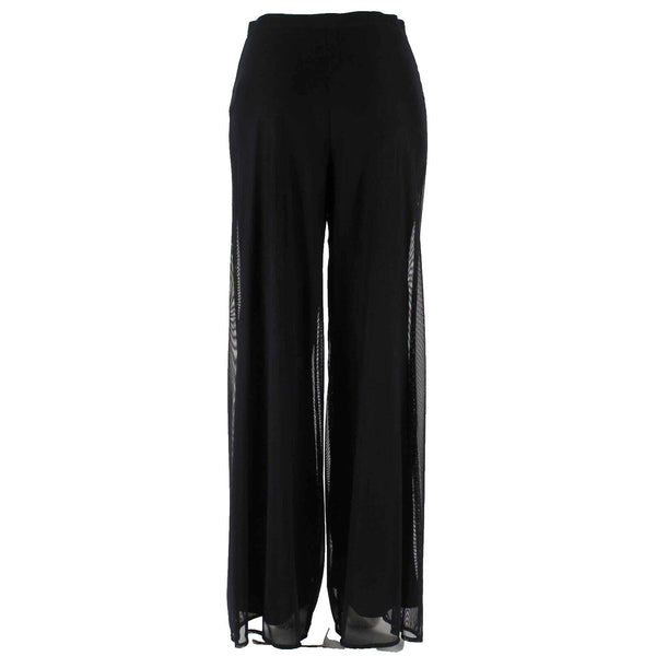 Tadashi Sz M x 33 Black Sheer Lined Elastic Waist Nylon Blnd Poly Knit Pant