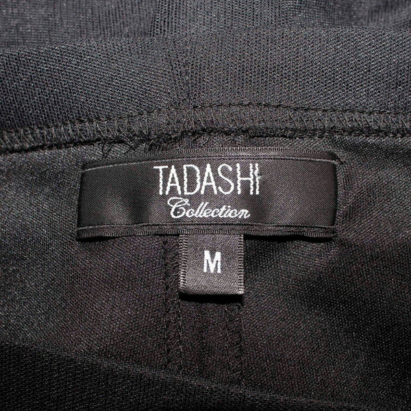 Tadashi Sz M x 33 Black Sheer Lined Elastic Waist Nylon Blnd Poly Knit Pant