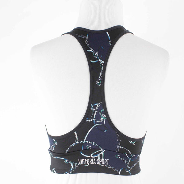 Victoria Sport Sz SP Black Navy White Racerback Poly Elastane AW Sports Bra