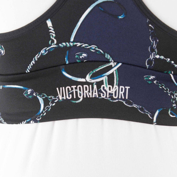 Victoria Sport Sz SP Black Navy White Racerback Poly Elastane AW Sports Bra