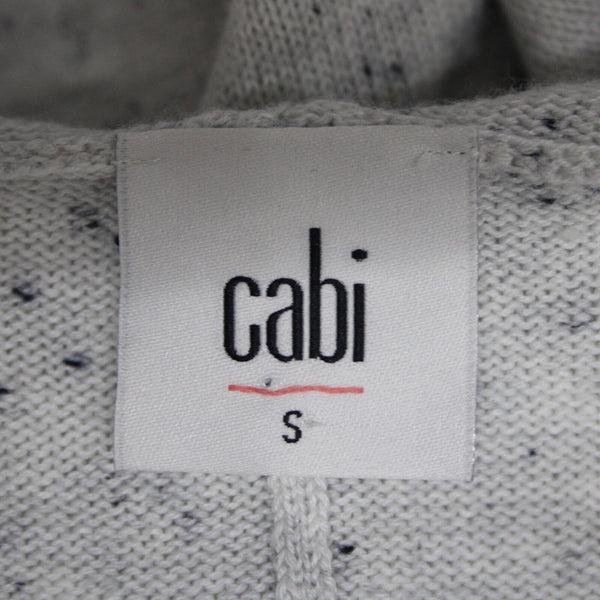 Cabi Sz S Gray Black Speckled Hooded Pull Over Cotton Rayon XX Sides Sweater