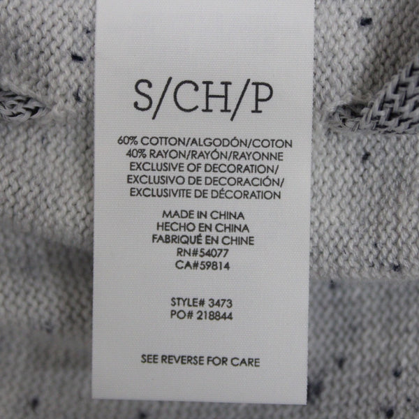 Cabi Sz S Gray Black Speckled Hooded Pull Over Cotton Rayon XX Sides Sweater