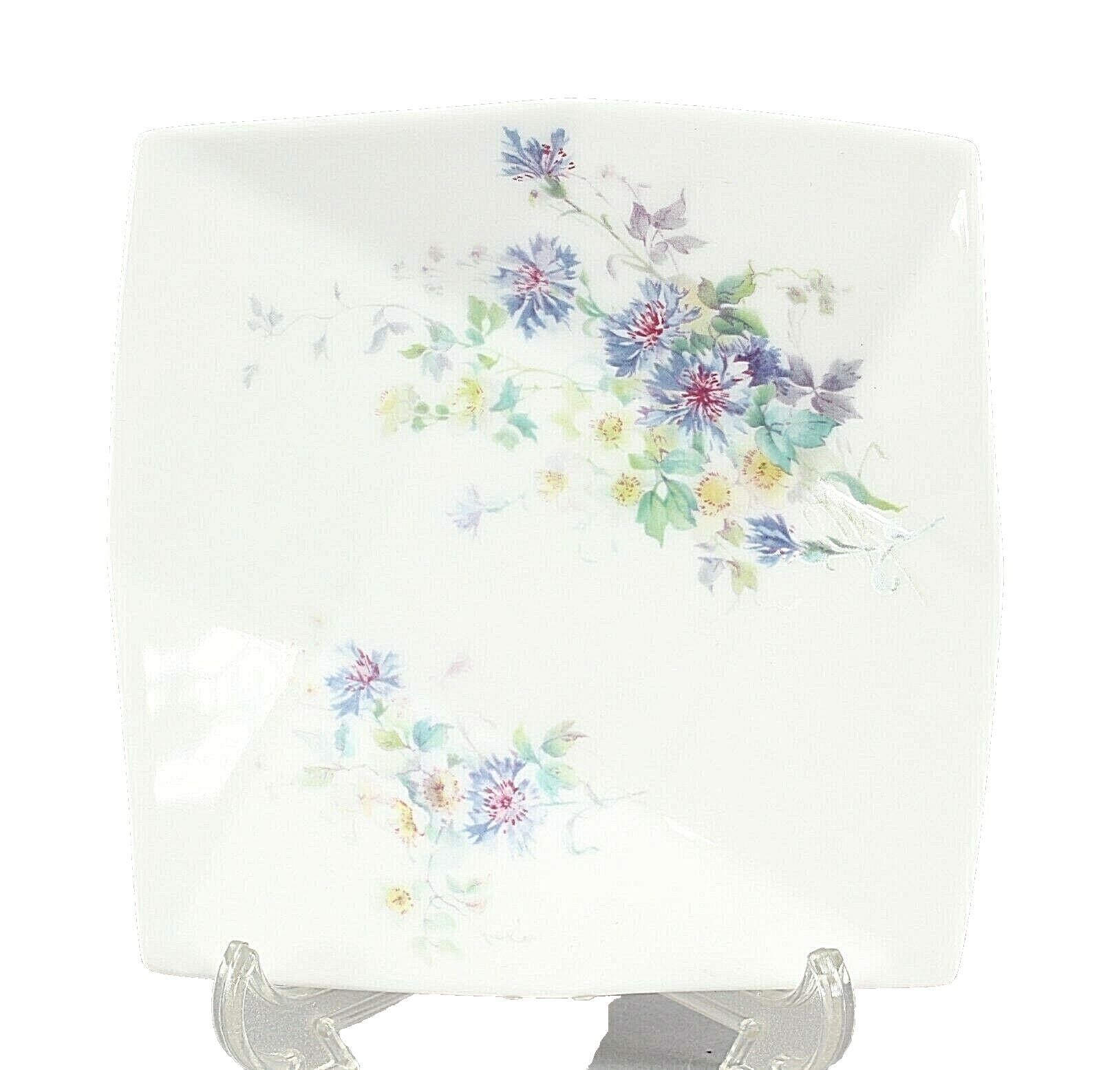 Limoges Sz 5 x 5 White Multi Floral Trinket Concave Saucer Plate