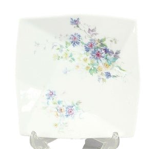 Limoges Sz 5 x 5 White Multi Floral Trinket Concave Saucer Plate