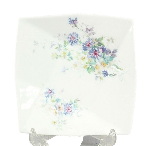 Limoges Sz 5 x 5 White Multi Floral Trinket Concave Saucer Plate