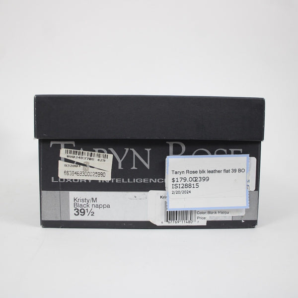 Taryn Rose Kristy Nappa Sz 38.5 M Black Leather Upper Inner 1.25" Wedge