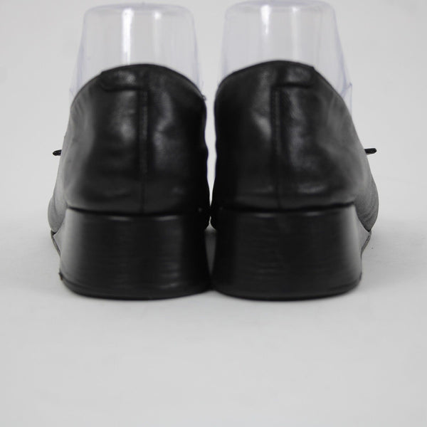 Taryn Rose Kristy Nappa Sz 38.5 M Black Leather Upper Inner 1.25" Wedge