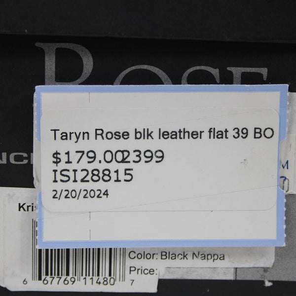 Taryn Rose Kristy Nappa Sz 38.5 M Black Leather Upper Inner 1.25" Wedge