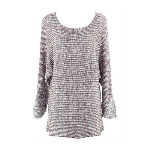 Miracle M/L Burgundy White Textured Pullover Cotton Acrylic Sweater
