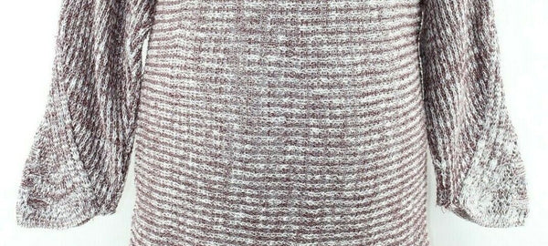 Miracle M/L Burgundy White Textured Pullover Cotton Acrylic Sweater