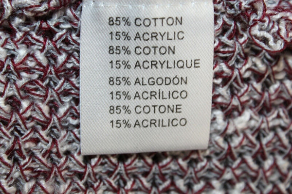 Miracle M/L Burgundy White Textured Pullover Cotton Acrylic Sweater
