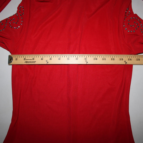Kippys XS S No Size Red Silver Rhinestones Collared No Fabric Label AS IS Top
