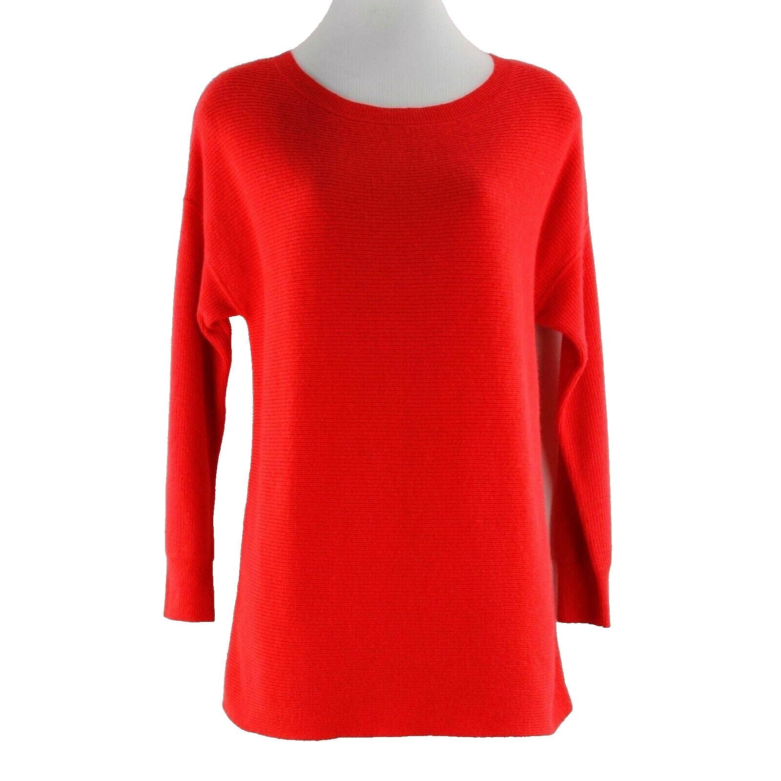 J Crew NEW $98 Sz XS Red Textured Ribbed Knit Pullover Wool Blend Sweater