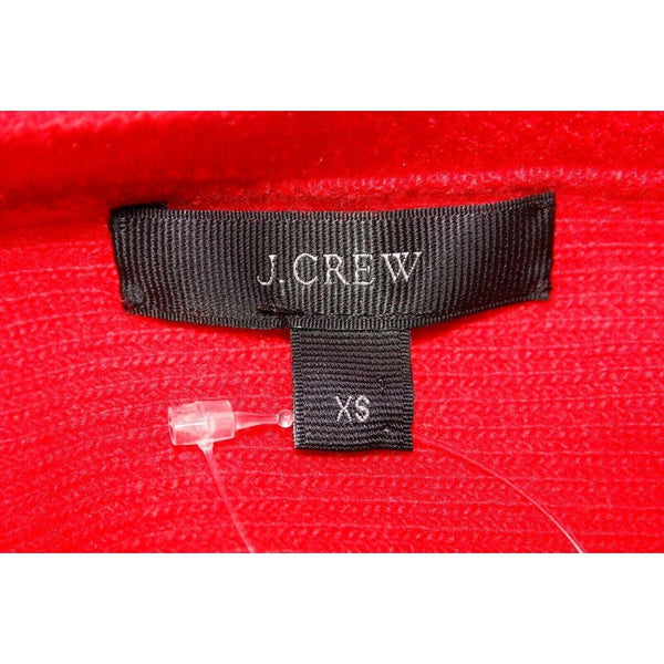 J Crew NEW $98 Sz XS Red Textured Ribbed Knit Pullover Wool Blend Sweater