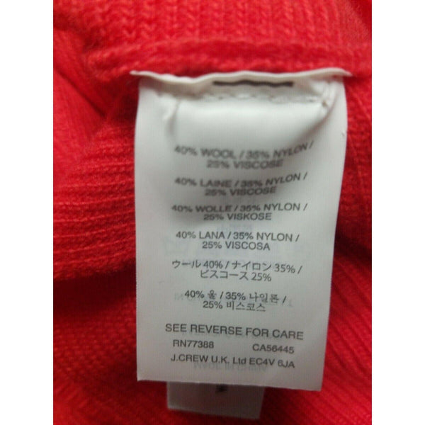 J Crew NEW $98 Sz XS Red Textured Ribbed Knit Pullover Wool Blend Sweater